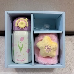 Bunnytoo水筒 580ml 2WAY ストロー 直飲み ポーチ付き ピンクの画像