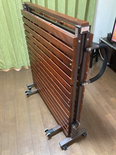 木製折りたたみベッド キャスター付き シングルベット (K.TRADING
