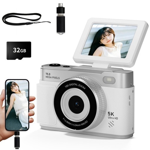 新品未使用】デジタルカメラ 5K 7500万画素 スマホに転送 OTG対応 SONY