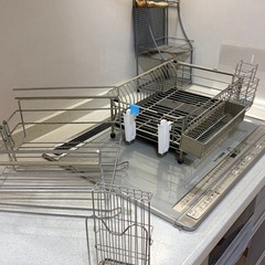 食器乾燥ラック、突っ張り棒、草スキー