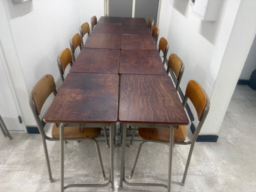 学校机と椅子10セット価格チトセ天板綺麗な状態です1号タイプ (ほまれ
