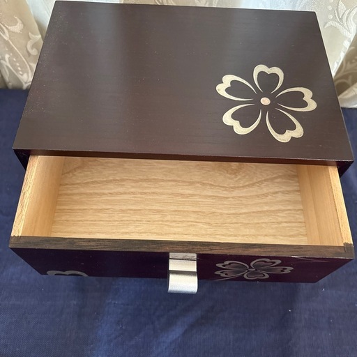 新品未使用品 天然木 2段小物入れ 和風インテリア ミニチェスト 2段引き出し中西工芸桜 (りりすけ) 緑が丘のインテリア