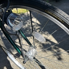 自転車　7段変速ギヤ　ブリジストンタイヤ使用　27インチ グリーン系の画像