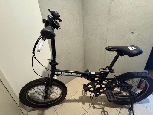 HUMMER 20インチ ファットタイヤ 折りたたみ自転車 6段変速 ブラック