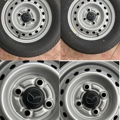 新車外し　タイヤ　ホイール付き　4本セット　YOKOHAMA SUPER VAN355  145/80R12の画像