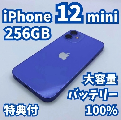 良品+】iPhone 12 mini 256GB 大容量新品バッテリー100% SIMフリー