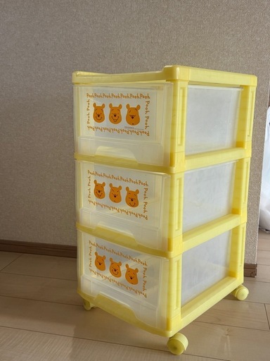 レトロぷ〜さん日本製3段収納ケース (くうちゃん) 土浦の収納家具