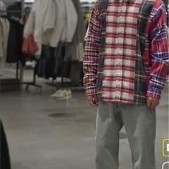 ZARA メンズ パッチワークチェック フランネルシャツ サイズ38の画像