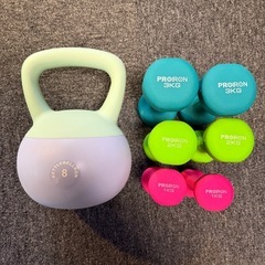 PROIRON ダンベル 1kg、2kg、3kgセットとケトルベル8kgセットの画像