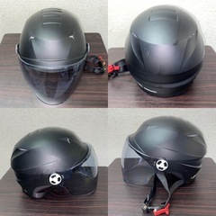 【直接引き取り限定】原付・バイク用ヘルメット 開閉シールド付き（マットブラック / PSC・SG規格適合）の画像