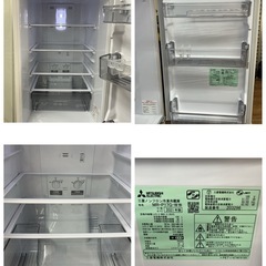 【🐤買取市場 6ヵ月保証 ジモティー限定特別価格】J502 ⭐ MITSUBISHI ❘ 三菱 2ドア冷蔵庫 （168L・右開き）21年製 MR-P17G-W ⭐ 動作確認済 ⭐ クリーニング済の画像