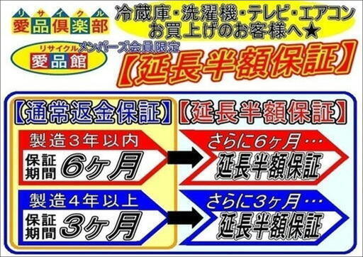 おすすめ!!　愛品倶楽部/愛品館メンバーズカード お客様情報登録者限定　延長半額保証!!