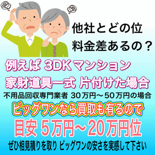 不用品　他社で断られた商品でもリサイクル ビッグワンなら 何でも引き取ります