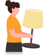 照明を持つ人のイラスト